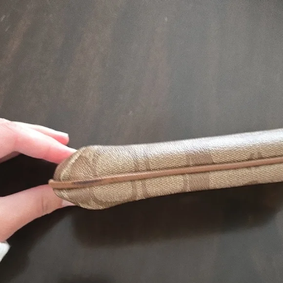 Coach Signature Tan Wristlet - Picture 11 of 15